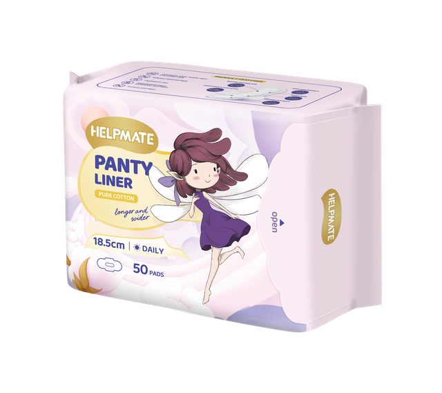 Customization OEM ODM Cotton Breathable Soft Anion Lady Woman Helpmate Panty Liner 185mm