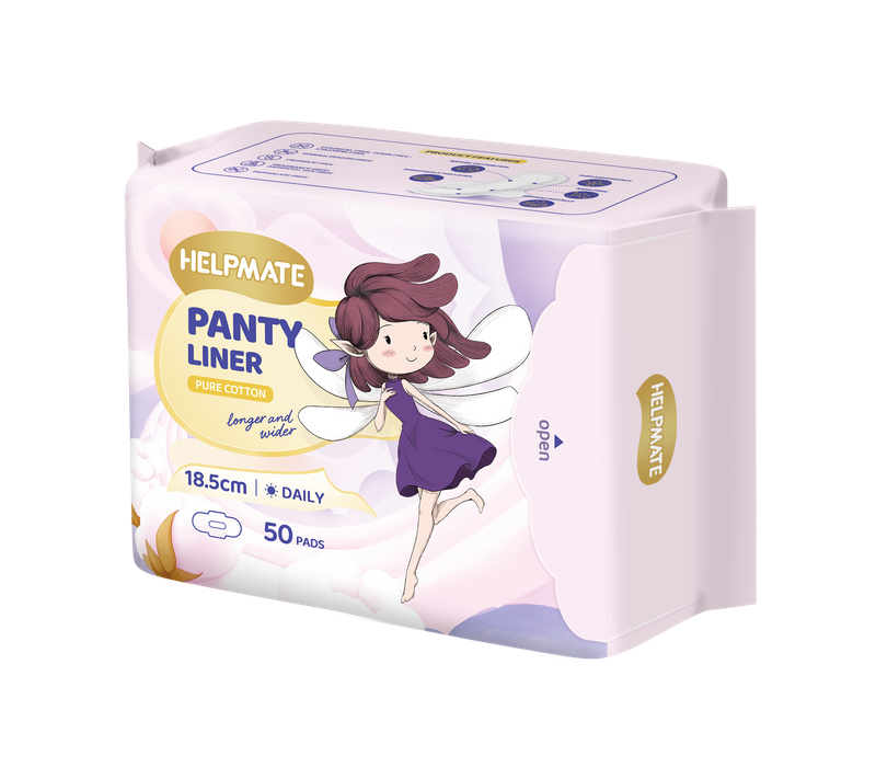 Customization OEM ODM Cotton Breathable Soft Anion Lady Woman Helpmate Panty Liner 185mm