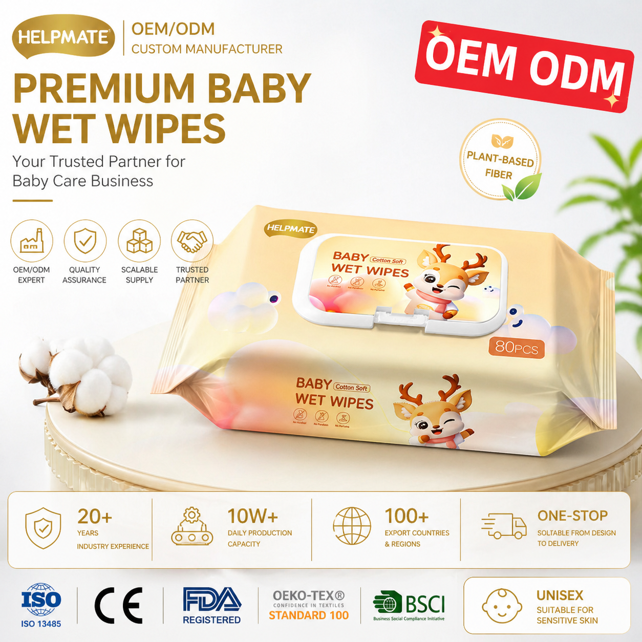OEM ODM Custom Disposable Baby Wet Wipes Wholesale